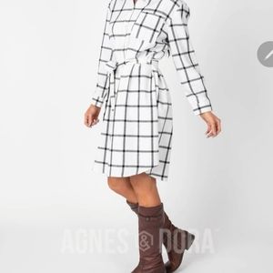 White& black Shirt dress